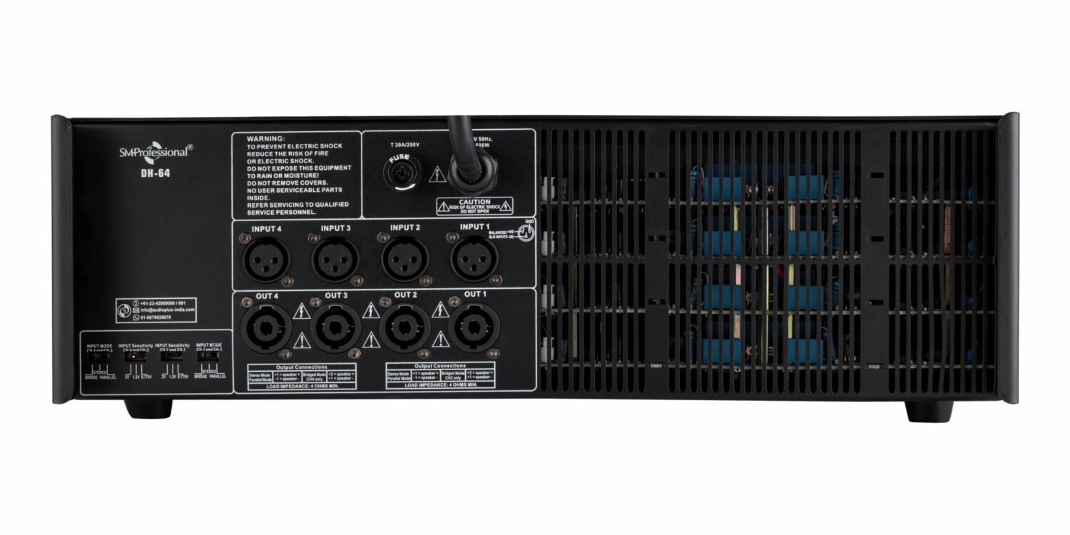 Studiomaster DH 64 TD Series 4 Channel Digital Hybrid Power Amplifier