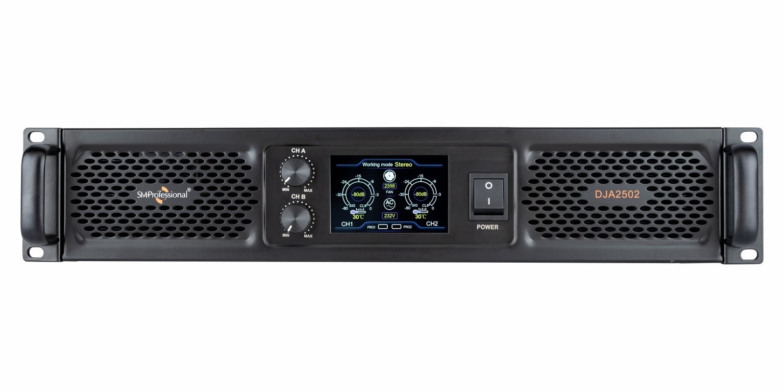 Studiomaster Professional DJA 2502 Stereo Power Amplifier with Digital Colour Display