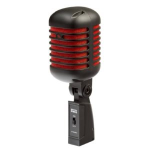 Eikon Audio DM55V2RDBK VINTAGE Professional Vocal Dynamic Microphone Satin Black And Red Eikon Audio DM55V2RDBK VINTAGE Professional Vocal Dynamic Microphone Satin Black And Red
