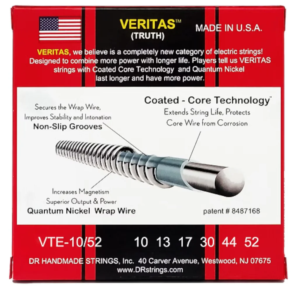 DR-Strings-VTE-10-2.webp DR String VTE-10/52 Veritas Medium to Heavy Electric Guitar Strings Set .010-.052