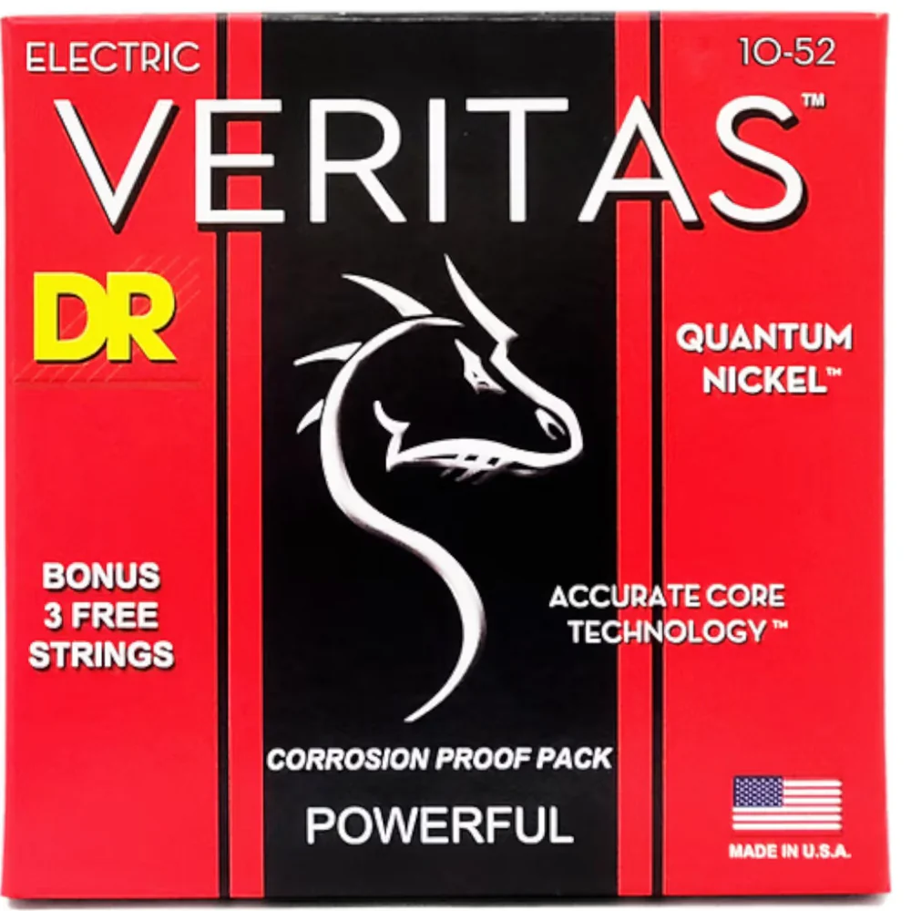 DR String VTE-10/52 Veritas Medium to Heavy Electric Guitar Strings Set .010-.052