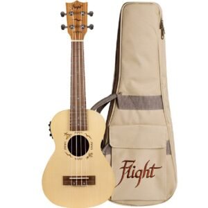 DUC-525-EQ.jpg Flight, 4-String Concert Ukulele, SP/Zeb, DUC 525 EQ