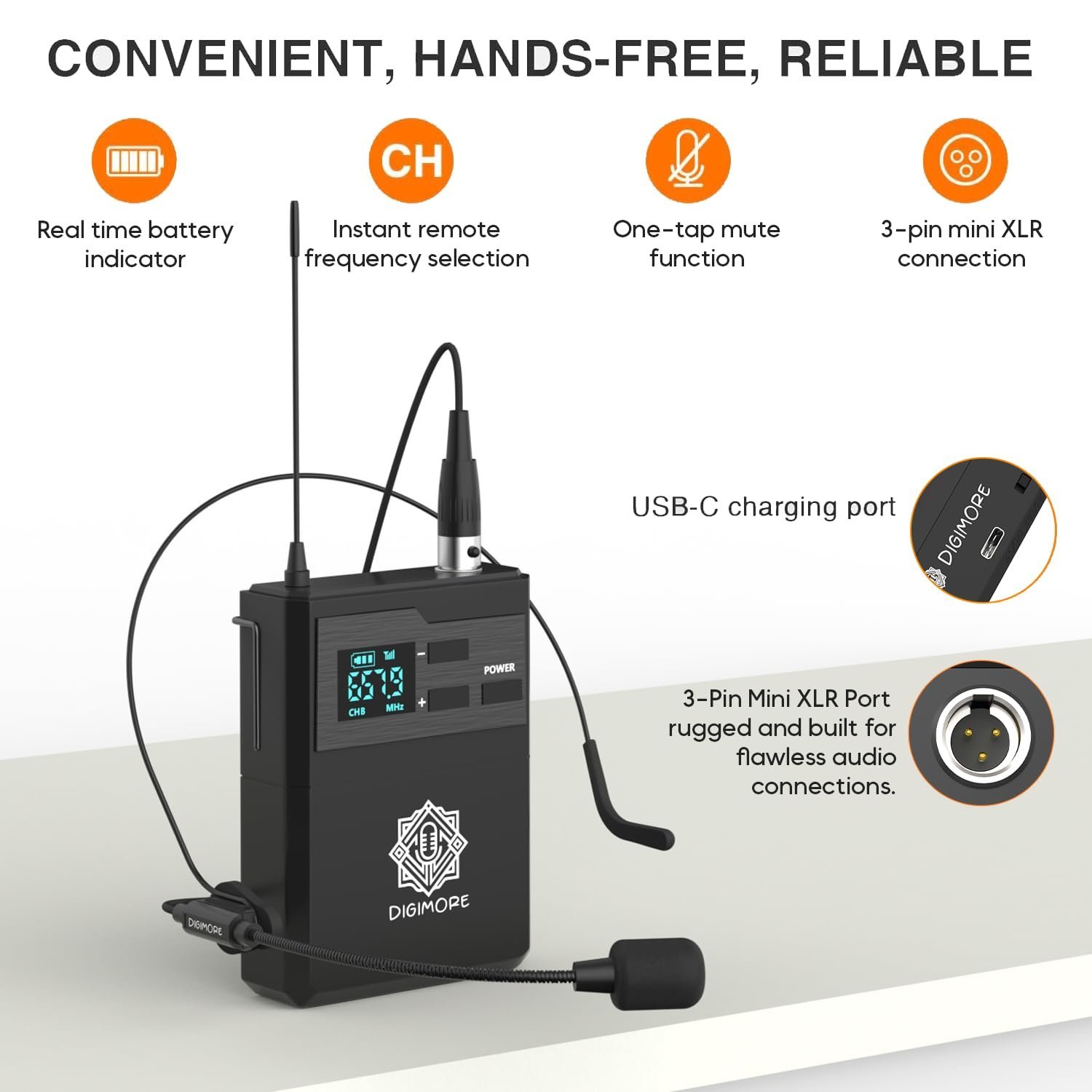 DIGIMORE D-341s UHF Headset Wireless Microphone
