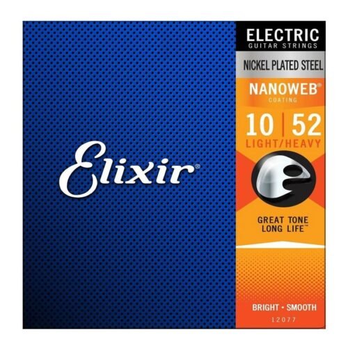 Elixir 12077 Nanoweb Electric Guitar Strings 10-52