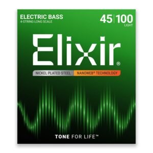 Elixir-14052-1.jpg Elixir 14052 Nickel Plated Nanoweb Light Long Scale 4 Bass Guitar Strings - 45-100