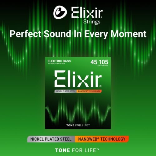 Elixir-14077-3.jpg Elixir Strings Electric Bass Strings, 4-String, Medium, Long Scale NANOWEB Coating