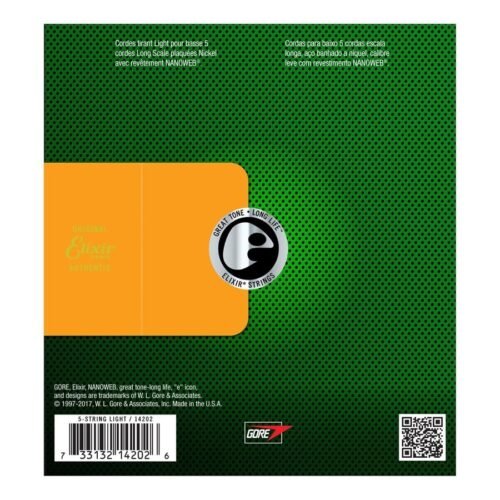 Elixir-14202-3.jpg Elixir 14202 NANOWEB Bass Guitar String Light, 45-130