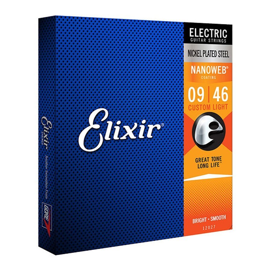 Elixir Strings 12027 Nanoweb Electric Guitar Strings - 009-046 Custom Light
