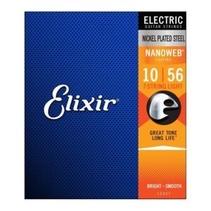 Elixir Strings 12057 Nanoweb Electric Guitar Strings - 010-056 Light 7-string