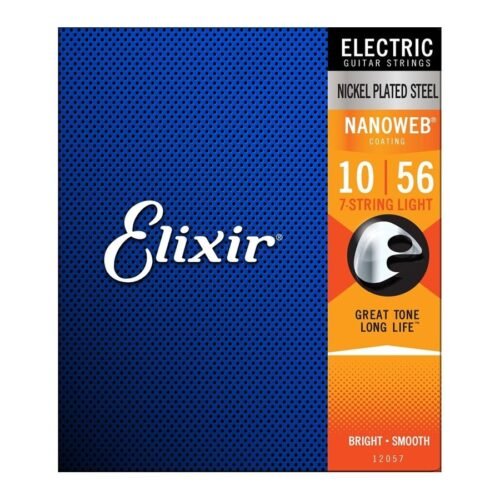 Elixir Strings 12057 Nanoweb Electric Guitar Strings - 010-056 Light 7-string