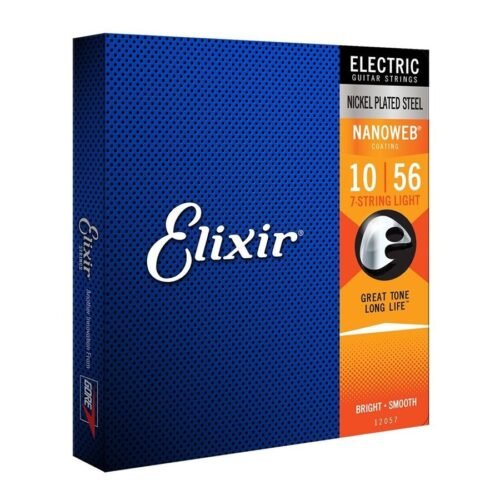 Elixir Strings 12057 Nanoweb Electric Guitar Strings - 010-056 Light 7-string