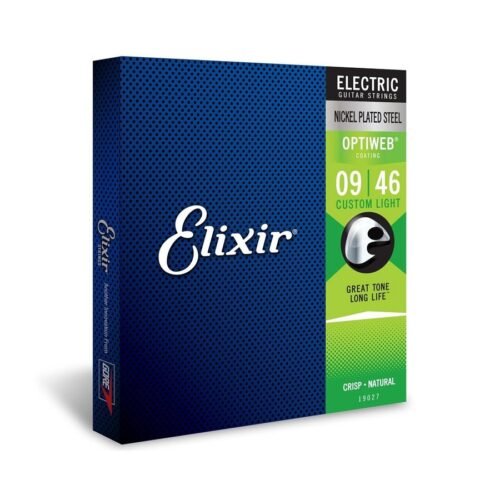 Elixir Strings 19027 Coated Nickel Electric Guitar Strings, Custom Light (.009-.046)