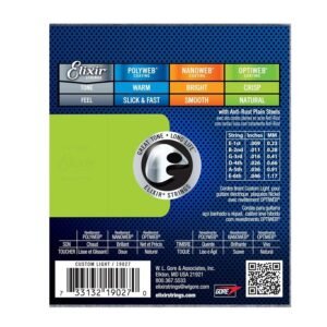 Elixir Strings 19027 Coated Nickel Electric Guitar Strings, Custom Light (.009-.046)