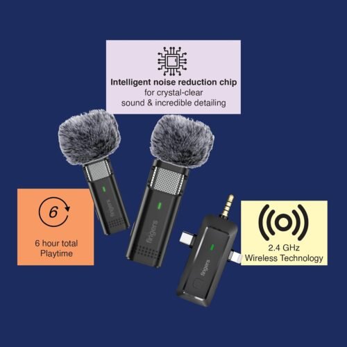 FINGERS PhoneMic-3C-2Mic Wireless Lavalier Microphone