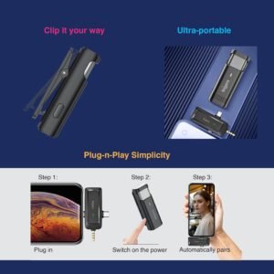 FINGERS PhoneMic-3C-2Mic Wireless Lavalier Microphone