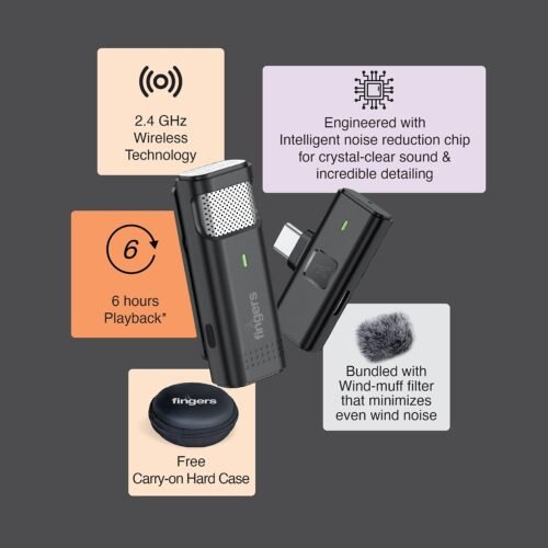 FINGERS PhoneMic-TypeC Laveliar Wireless Microphone3 FINGERS PhoneMic-TypeC Laveliar Wireless Microphone