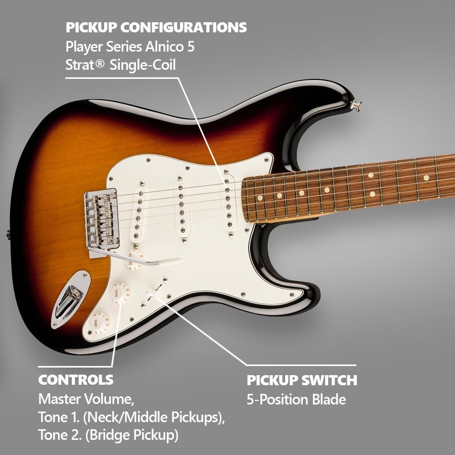Fender Player Stratocaster?, Anniversary Pau Ferro Fingerboard 2-Color Sunburst (0144503503)