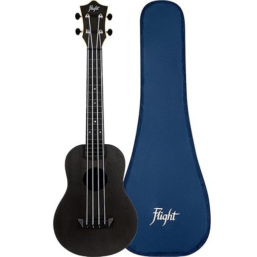Flight Designer TUC35 BK 4 strings Concert Ukulele, with Gig Bag - (Black)