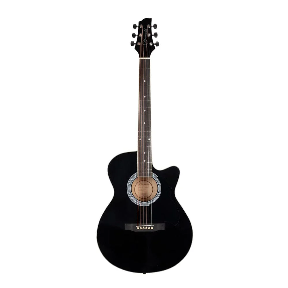 Granada GL113O-C 6 String Cutaway Acoustic Guitar- Black Gloss