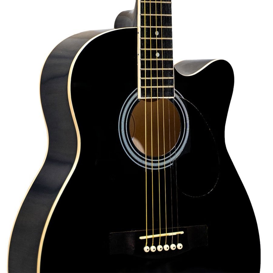 Granada-GL112C-F-6.jpg Granada GL112C-F Black Cutaway Medium Acoustic Guitar