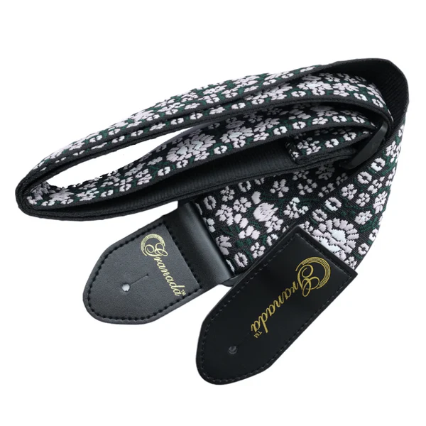 Granada GS03 Jacquard Woven Fabric Guitar Strap- Black