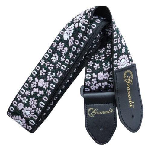 Granada GS03 Jacquard Woven Fabric Guitar Strap- Black