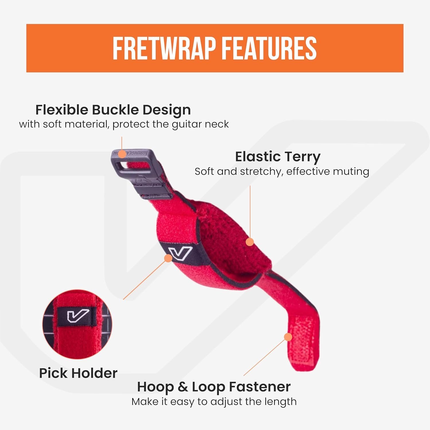 Gruv Gear FretWraps String Dampener - Small - Fire Red (3-pack)