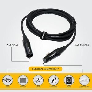 HAWK PROAUDIO SXFG0161 HAWK PROAUDIO SXFG016 Speaker Gold Series XLR Male to Female with Cable Tie - 5 Meter (Black)