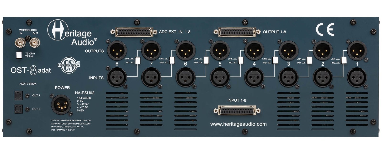 Heritage Audio OST-8 ADAT 8-slot 500 Series Enclosure