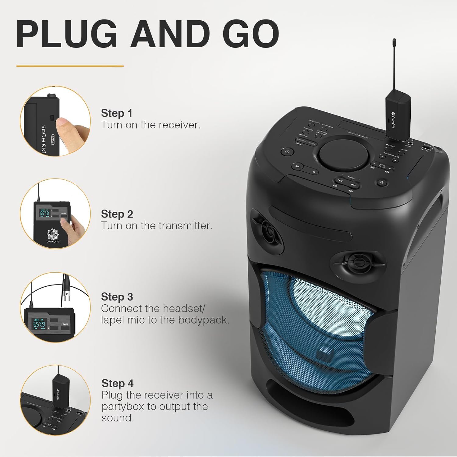DIGIMORE D-341s UHF Headset Wireless Microphone
