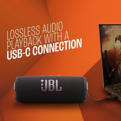 JBL Flip 7 Portable Bluetooth Speaker with 16H Playtime (Black & Orange)