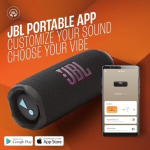 JBL Flip 7 Portable Bluetooth Speaker with 16H Playtime (Black & Orange)