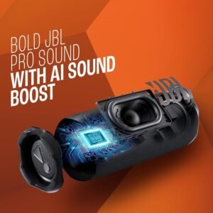 JBL Flip 7 Portable Bluetooth Speaker with 16H Playtime (Black & Orange)