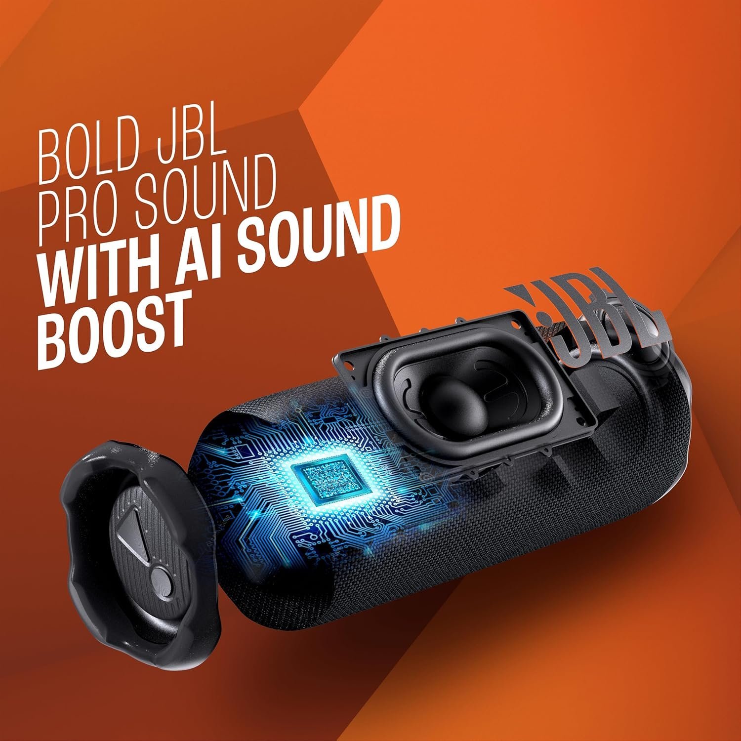 JBL Flip 7 Portable Bluetooth Speaker with 16H Playtime (Black & Orange)