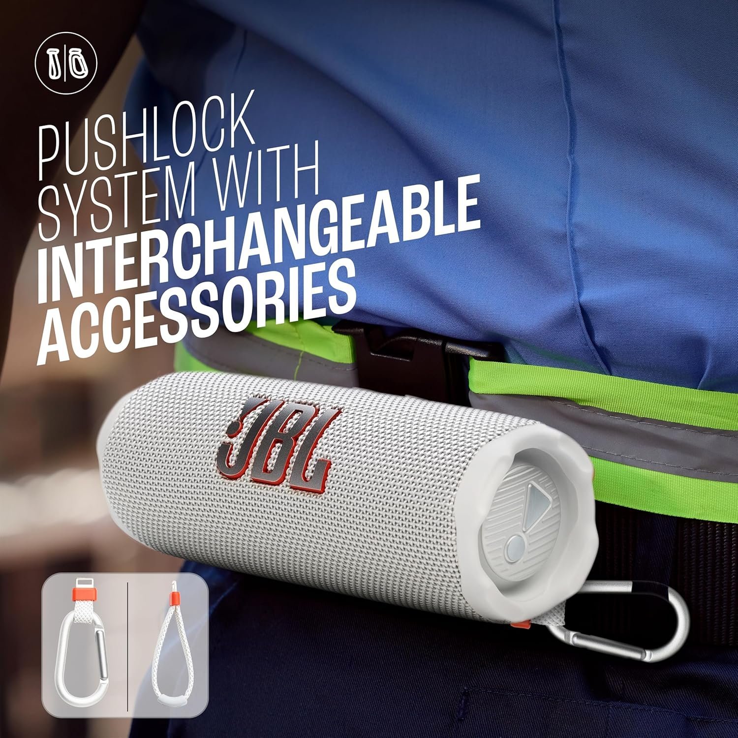 JBL Flip 7 Portable Bluetooth Speaker with 16H Playtime (White)