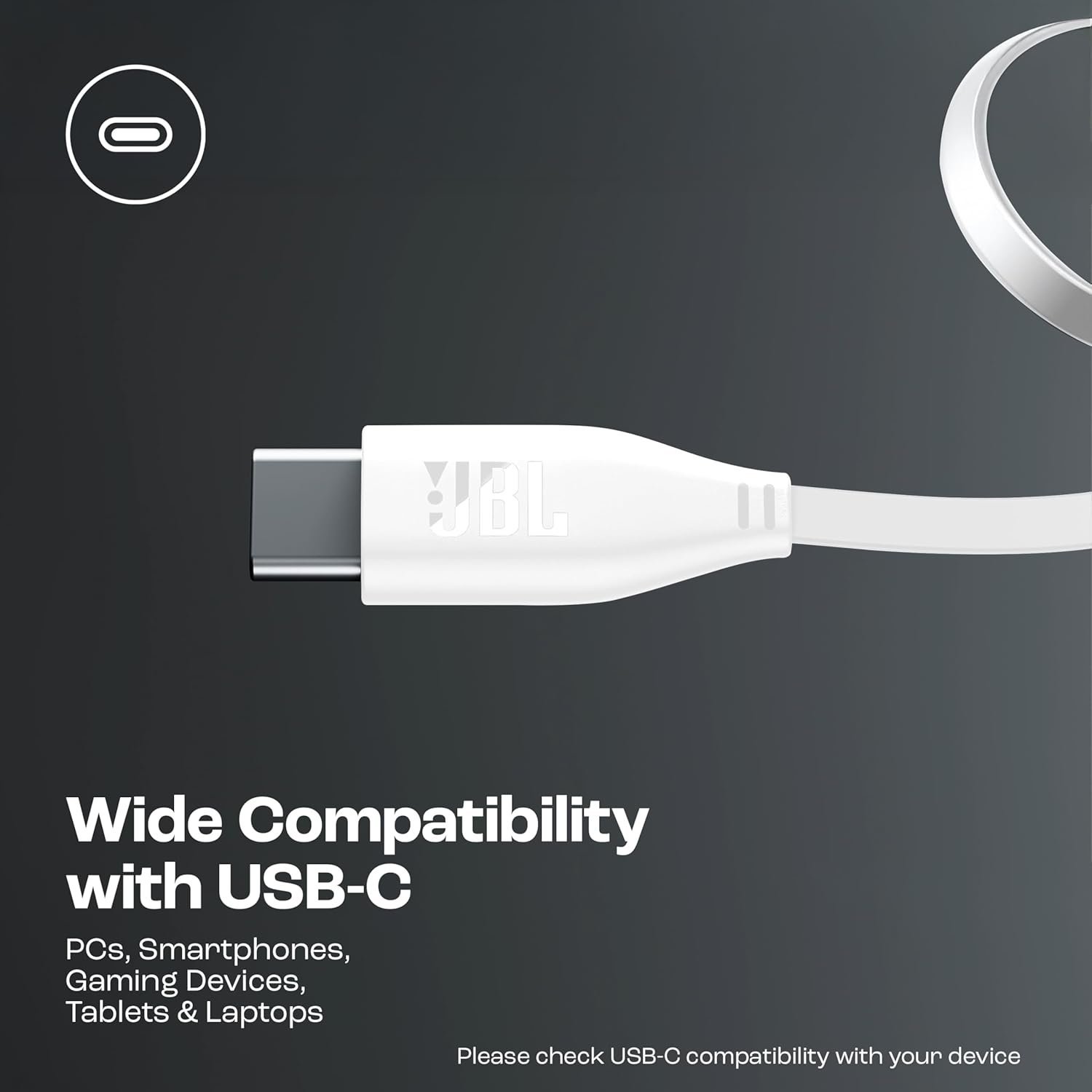 JBL Tune 520C On-Ear Type-C Wired Headphones with Mic (White)