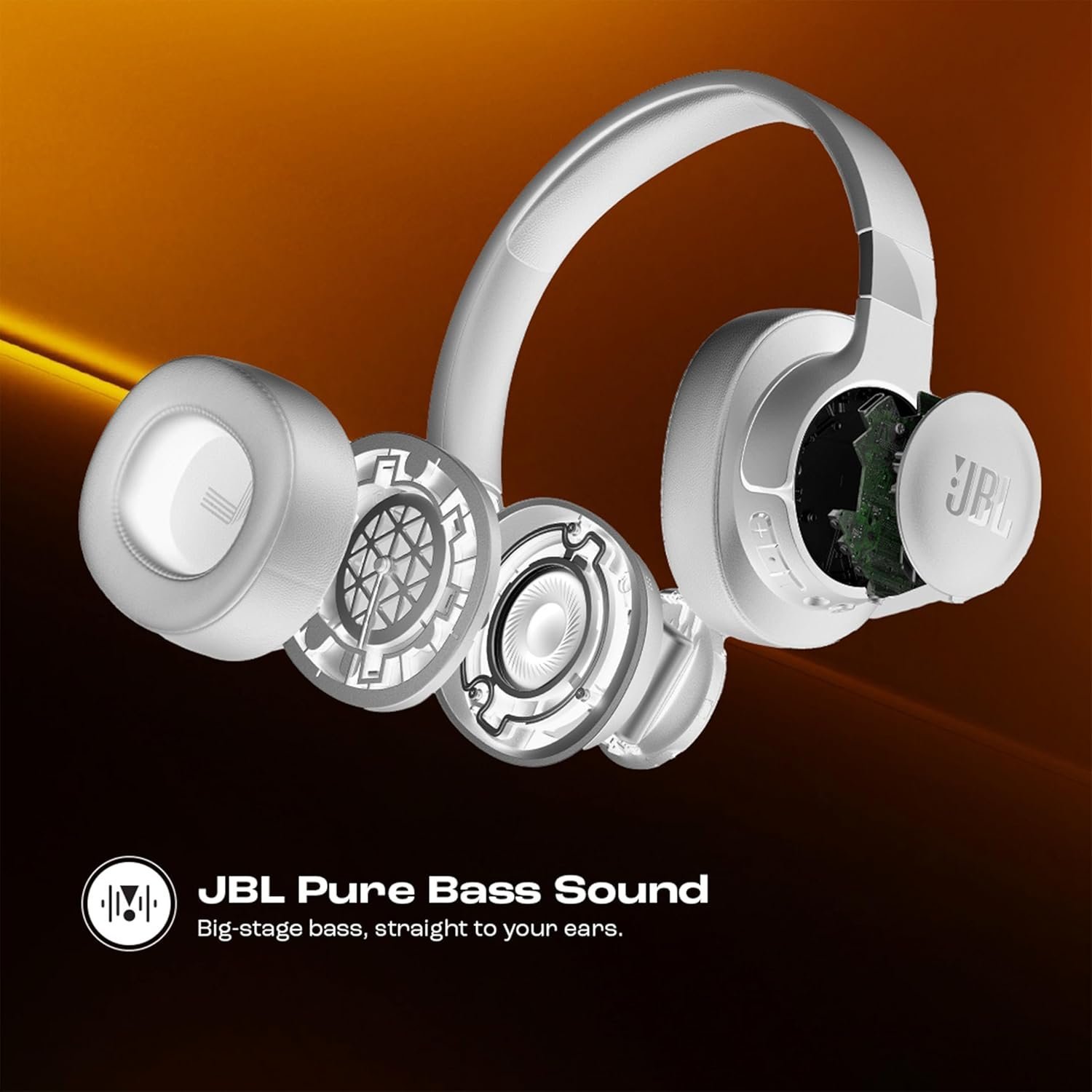 JBL Tune 770NC Wireless ANC Headphones, 70H Battery - White