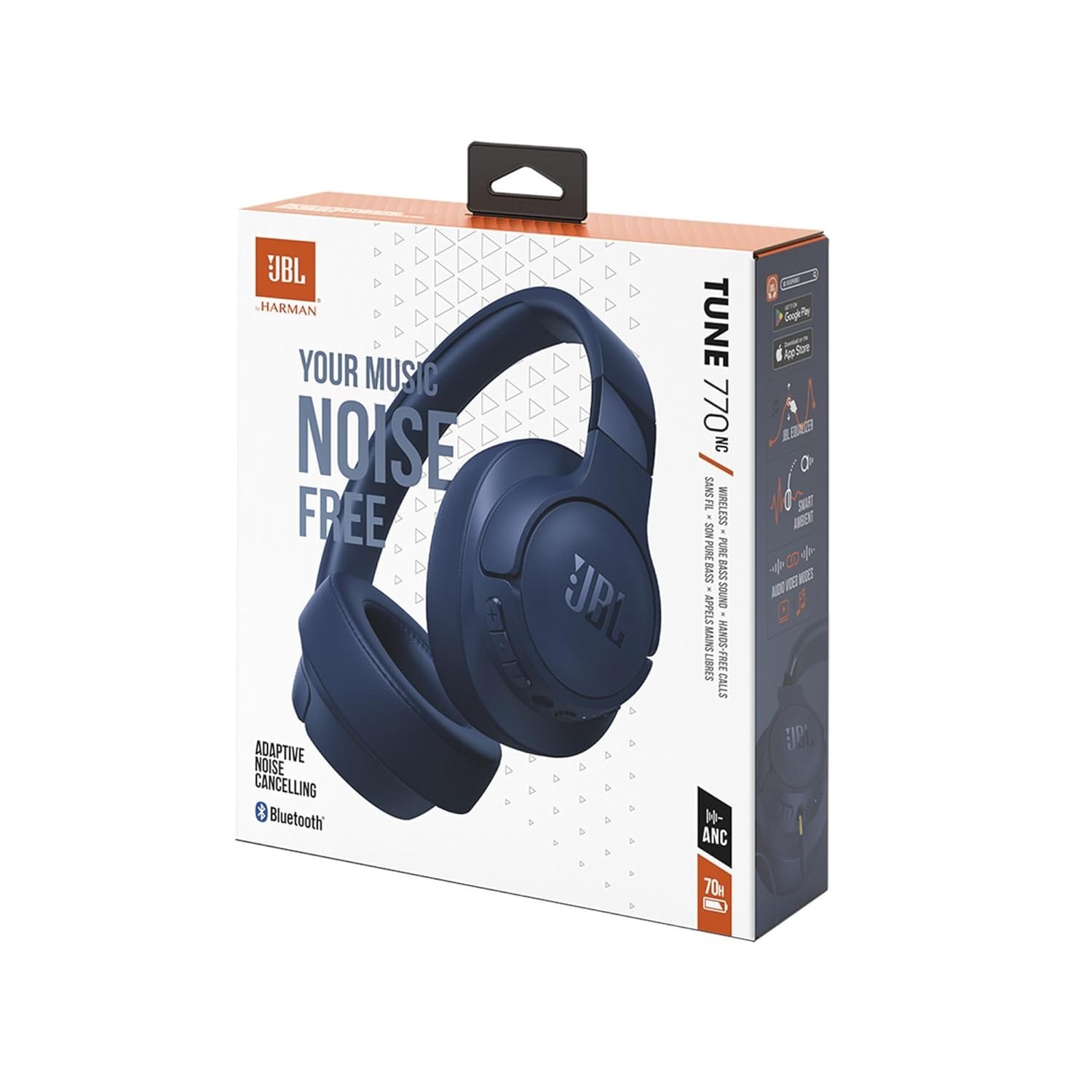 JBL Tune 770NC Wireless ANC Over-Ear Headphones with Mic (Blue)