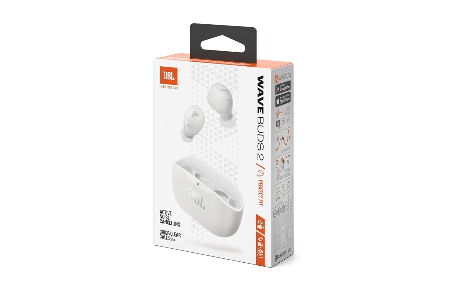 JBL Wave Buds 2 Wireless Earbuds with ANC & 40H Playtime (White)