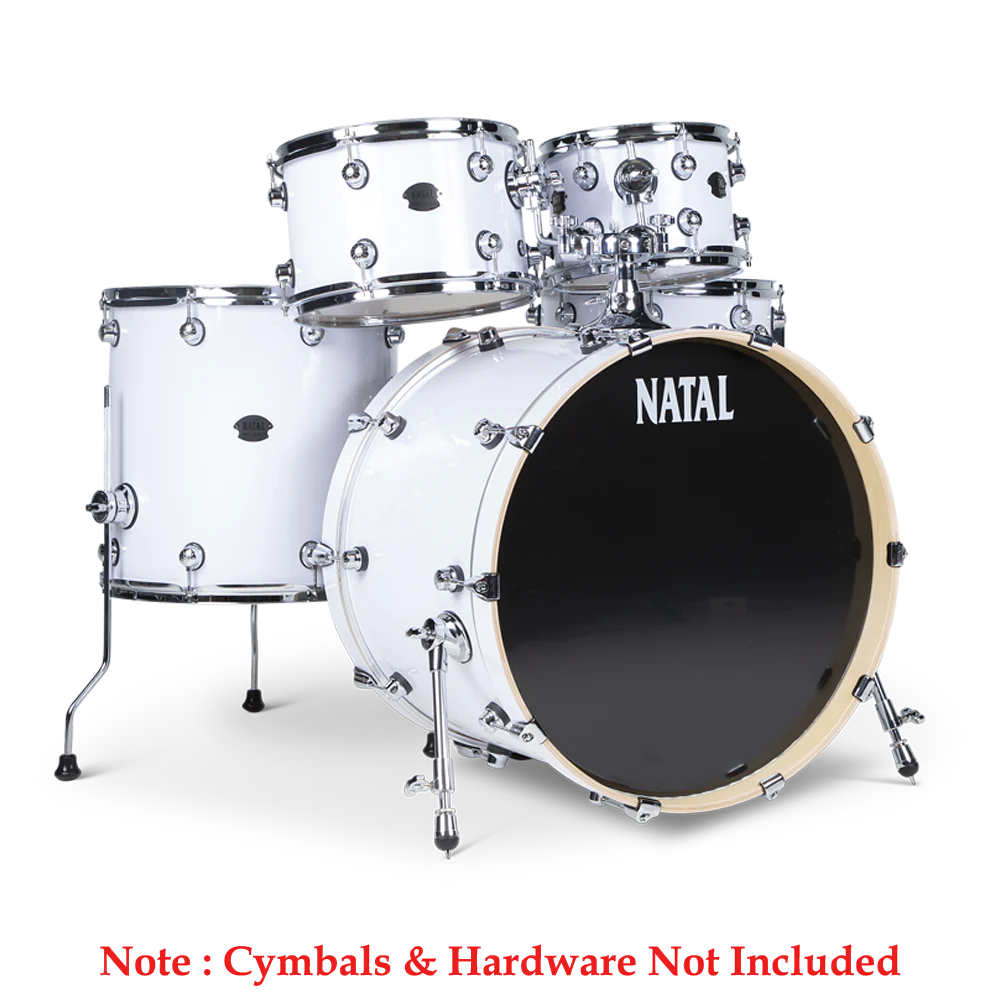 Natal KARB-UF22 WHT Arcadia Birch 5-Piece Shell Pack Acoustic Drum Kit Without Hardware & Cymbals