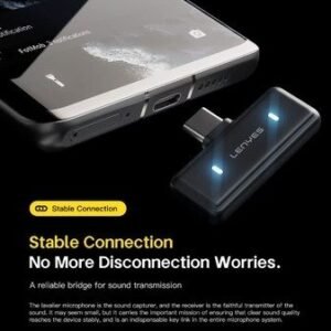 LENYES LM205 2-in-1 Wireless Microphone for iPhone & Android Smartphones
