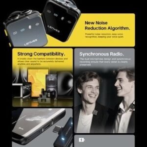 LENYES LM205 2-in-1 Wireless Microphone for iPhone & Android Smartphones