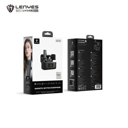 LENYES LM205 2-in-1 Wireless Microphone for iPhone & Android Smartphones