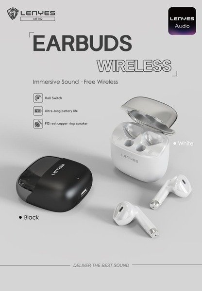 Lenyes AIR 102 TWS 8 hours Battery Life