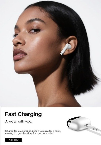 Lenyes AIR 102 TWS 8 hours Battery Life