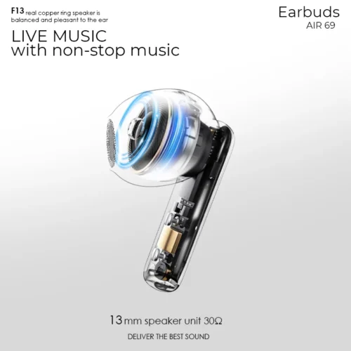 Lenyes AIR69 Wireless Earbuds - White