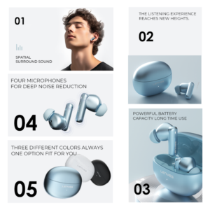 Lenyes Air100 ANC + ENC Wireless Earbuds - Black