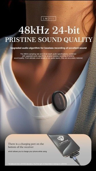 Lenyes LM211 (TYPE C) AI SMART Wireless Microphone