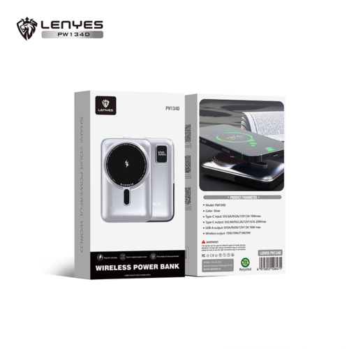 Lenyes PW134D 10000 mAH Wireless Powerbank - Discontinued Model
