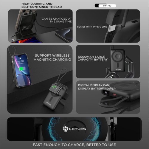 Lenyes PW173D 10000 mAH Wireless Powerbank
